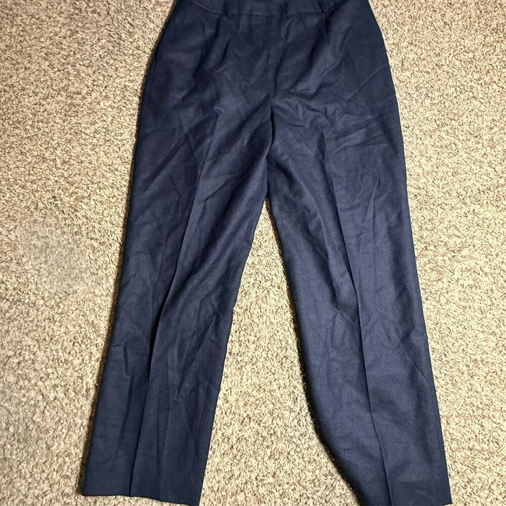 Pendleton Navy Blue Virgin Wool Trousers Straight Leg Dress Pants Size 16